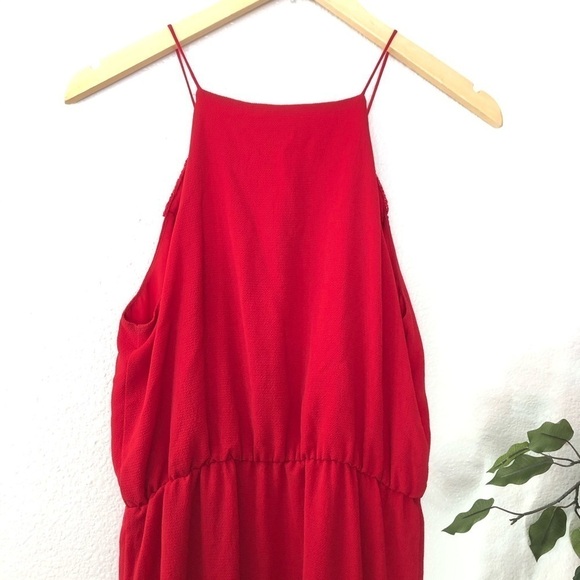 NWT Wayf Red Maxi Dress With Slit - Picture 7 of 8